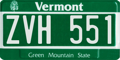 VT license plate ZVH551