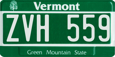 VT license plate ZVH559
