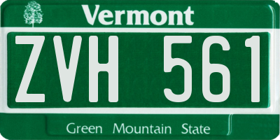 VT license plate ZVH561