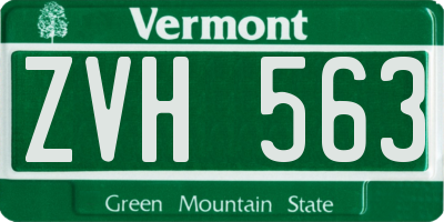 VT license plate ZVH563