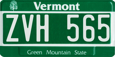 VT license plate ZVH565