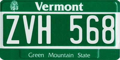 VT license plate ZVH568
