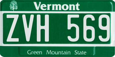 VT license plate ZVH569