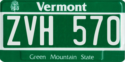 VT license plate ZVH570
