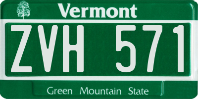 VT license plate ZVH571