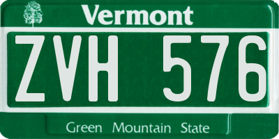 VT license plate ZVH576