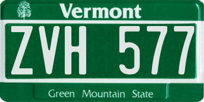 VT license plate ZVH577