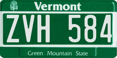 VT license plate ZVH584