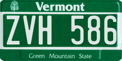 VT license plate ZVH586
