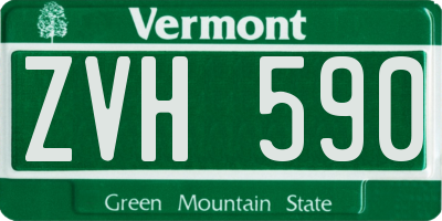 VT license plate ZVH590