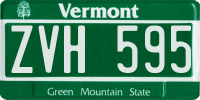 VT license plate ZVH595