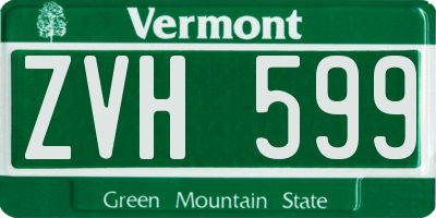 VT license plate ZVH599