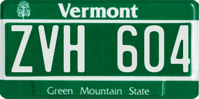 VT license plate ZVH604