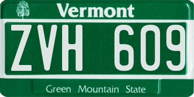 VT license plate ZVH609