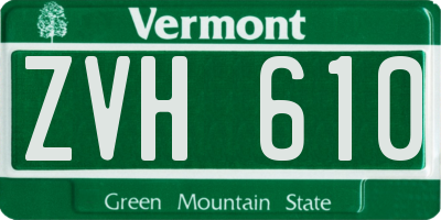 VT license plate ZVH610