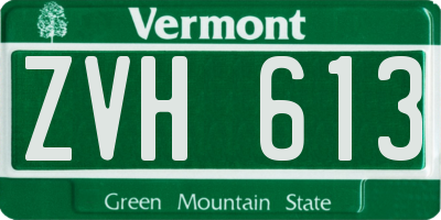 VT license plate ZVH613