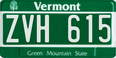 VT license plate ZVH615