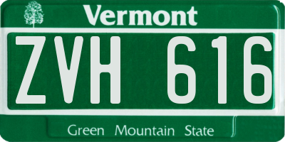 VT license plate ZVH616