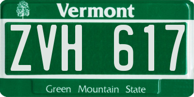 VT license plate ZVH617