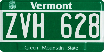 VT license plate ZVH628