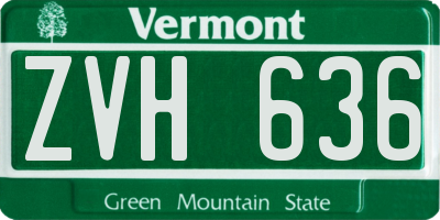 VT license plate ZVH636