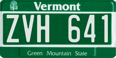 VT license plate ZVH641
