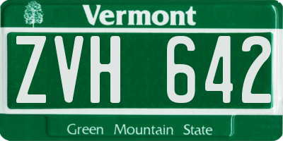 VT license plate ZVH642