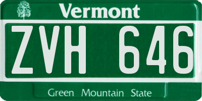 VT license plate ZVH646