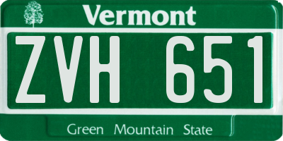VT license plate ZVH651