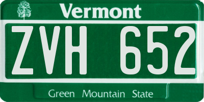 VT license plate ZVH652