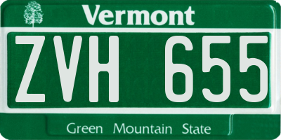 VT license plate ZVH655