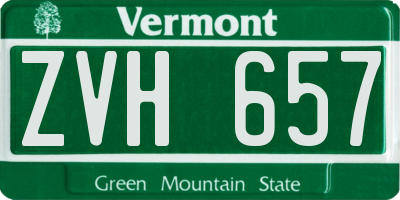 VT license plate ZVH657