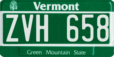 VT license plate ZVH658