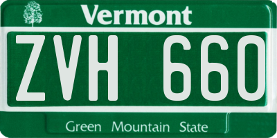 VT license plate ZVH660