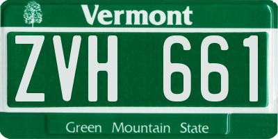 VT license plate ZVH661