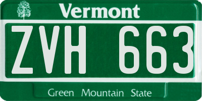 VT license plate ZVH663