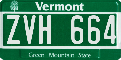 VT license plate ZVH664
