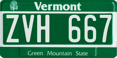 VT license plate ZVH667