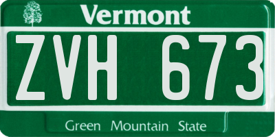 VT license plate ZVH673
