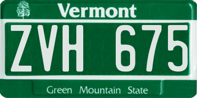 VT license plate ZVH675