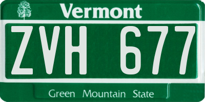 VT license plate ZVH677