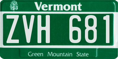 VT license plate ZVH681