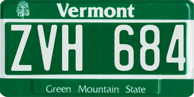 VT license plate ZVH684