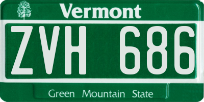 VT license plate ZVH686