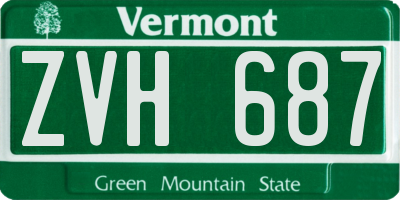 VT license plate ZVH687
