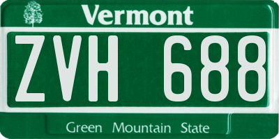 VT license plate ZVH688