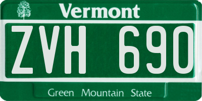 VT license plate ZVH690