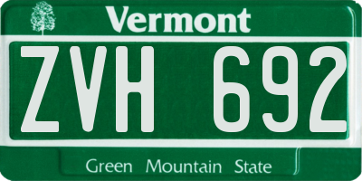 VT license plate ZVH692
