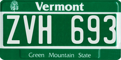 VT license plate ZVH693
