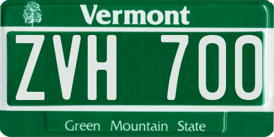 VT license plate ZVH700